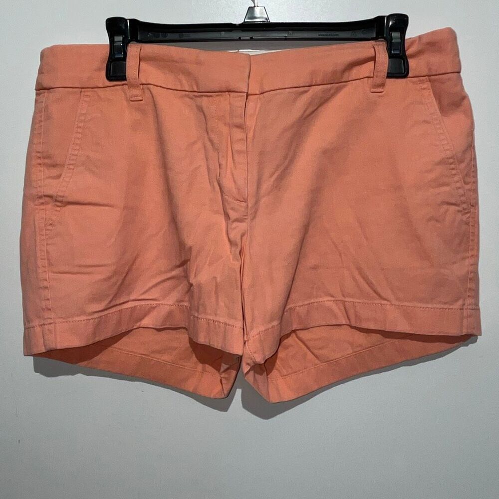J. Crew Women's Coral Pink Flat Front Stretch Broken-In Chino Shorts Size 8